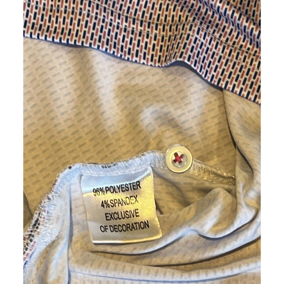 TailorByrd Polo Shirt Mens M NEW Blue Pink Golf SPF 30 Quick Dry 3 Button - Picture 7 of 8